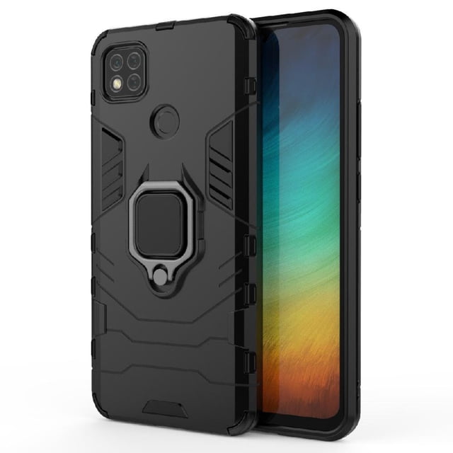 Funda para Xiaomi Redmi 9C con Soporte Anillo Giratorio 360° y Protección Resistente a Golpes y Caídas