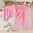 thumbnail image 5 of NAFUU Fashion Girls Clothing Sets Kids Casual Sweatsuit Set Autumn Shiny Long Sleeve Bow Crewneck Sweatshirt Tops And Pants Two Piece Outfits 5-6 Years, 5 of 9