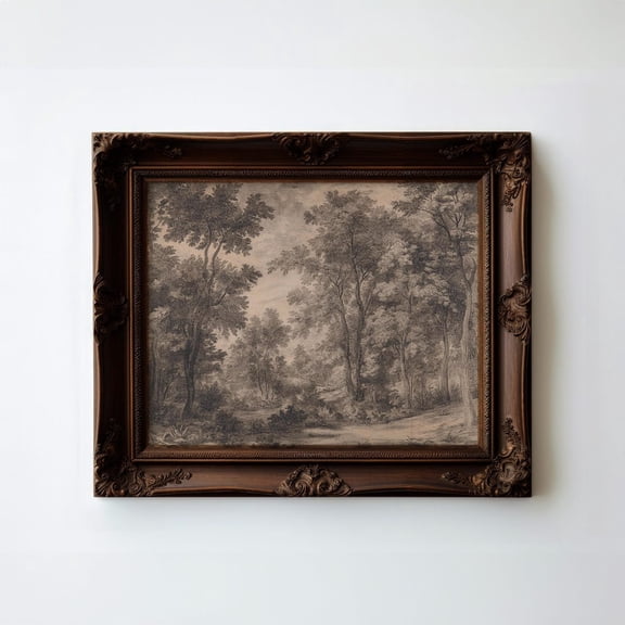 Dark Landscape Moody Brown Print Poster Dark Sepia Decor Poster Moody Landscape Rustic Wall Decor Poster Farmhouse Poster E468, Unframed Poster Size 8x12 F03.1.18l743