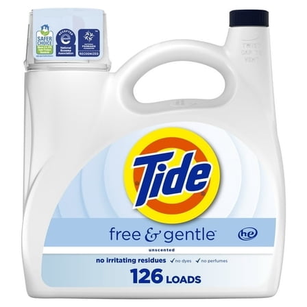 Tide Free & Gentle Laundry Detergent Liquid, 166 fl oz, 126 Loads