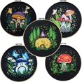 thumbnail image 3 of BUYISI Mushroom Flower Printed Embroidery Kit Diy Cross Stitch Set For Beginners Cloud With 20Cm Hoop, 3 of 5