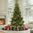 thumbnail image 2 of Pre-Lit Spruce Artificial Christmas Tree - UL Listed Incandescent Warm White Lights, Thickened PE&PVC Branch Tips, Fire-Resistant & Automatic Branches for Home, 2 of 6