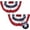 2P-SM, variant on Tivamiko 3pcs 2x4ft Patriotic Pleated Fan Flags with Embroidered Stars- American Bunting for 4th of July Porch & Garden Décor