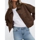 thumbnail image 5 of Chaqueta Corta de Ante Sintético para Mujer, Informal, Ligera, para Otoño e Invierno. Marrón Oscuro XXL, 5 of 8