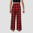 thumbnail image 6 of SonxaHe Big Girl' Pants Stretch Waisted Loose Plaid Pajama Trousers Child Soft Comfy Sleepwear Pants Red,Sized 9-10, 6 of 8
