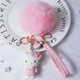 thumbnail image 2 of Sanrio-llavero de bola de pelo de Hello Kitty, colgante de Pvc, Anime Kuromi, My Melody, imitación de conejo Rex, regalo para coche Fivean unisex, 2 of 2