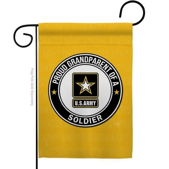 Breeze Decor  Proud Grandparent Soldier Garden Flag Armed Forces Army 13 x 18.5 in. Double-Sided Decorative Vertical Flags for House Decoration Banner Yard Gift