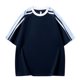 thumbnail image 1 of Camisetas de Manga Larga para Hombre Algodón Poliéster Color Contraste Correa, Blusa Suelta de Tamaño Grande, 1 of 8