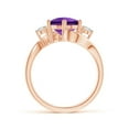 thumbnail image 2 of ANGARA Natural 2.1 Ct. Amethyst with Diamond Classic Ring in 14K Rose Gold for Women (Ring Size: 8), 2 of 9