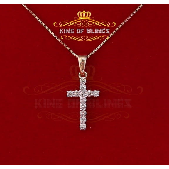10k Real Gold Real Diamond 0.50ct Cross Fashion Yellow Style Pendant