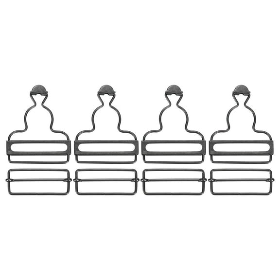 Overall Buckles 4 Sets Metal Suspender Replacement Buckles 45mm Gun-black