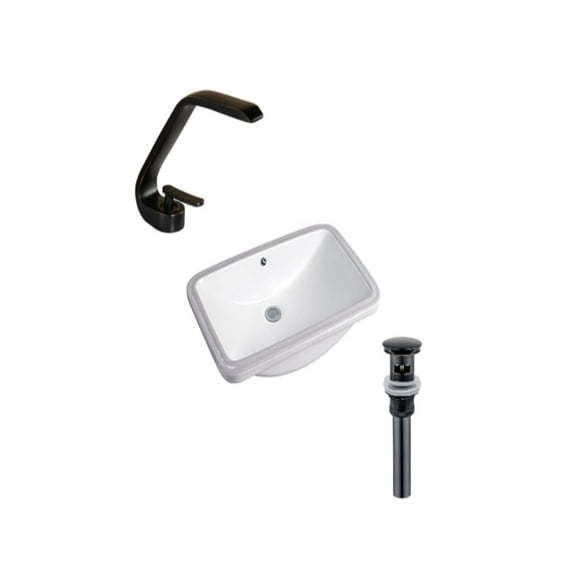 DROP Bath and Kitchen DR091100 Undermount Bathroom Sink Set