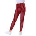 thumbnail image 5 of HDE Girl's Leggings Holiday Stretchy Full Ankle Length Striped Tights Red and Black Stripes 14-16, 5 of 6