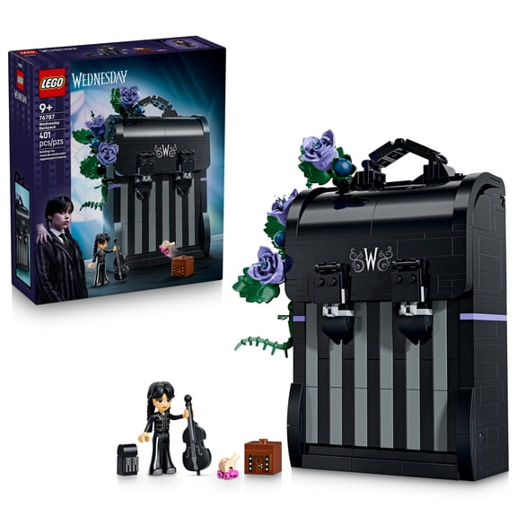 LEGO Wednesday Backpack - Building Toy for Girls & Boys, Ages 9 - Wednesday Addams Toy for Kids w/ Minidoll and Thing Figure - Girls Bedroom Decor - Gift for Fans - 76787