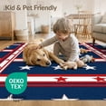 thumbnail image 4 of ODIKA 8'x10' Washable Area Rug Non-Slip Chair-Friendly Mat Patriotic Fourth July Independence Stars Stripes Halloween Plaid for Dining Room, Large Office, Lounge, 4 of 7