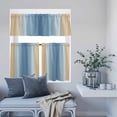 thumbnail image 6 of 3 Piece Kitchen Curtains and Valances Set Blue Yellow Ombre Cafe Curtains 24 Inch Length Farmhouse Modern Gradient Art Valance & Tier Curtain for Living Room Bedroom Small Window 54"x18"+27"x24"*2, 6 of 6