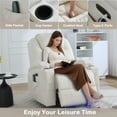 thumbnail image 4 of Power Swivel Rocker Recliner Chair for Adults Rocking Recliner with Heat and Massage Cup Holder LED Lights Usb Type-C Ports Side Pocket for Living Room, 4 of 7