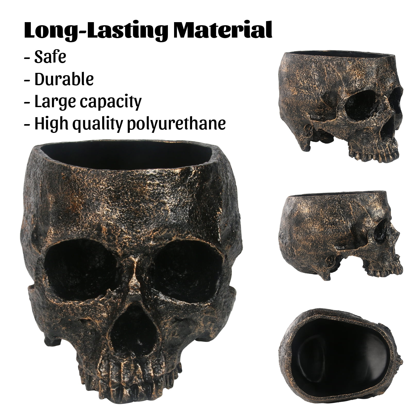 7lb Capacity Extra Large Halloween Skull Candy Dish - Resin