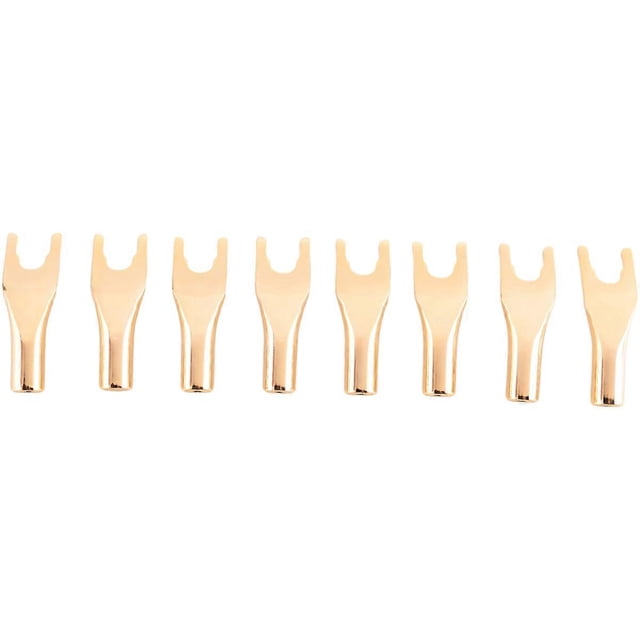 8PCS HIFI Banana Y Spade Y Gold Plated Pure Copper Screw Fork HiFi Speaker Spade Connector Plugs-Cop