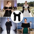 thumbnail image 4 of Detachable Tulle Boa Shawl, Black Bridal Ruffle Cape, 11.81x78.74inch, 4 of 6