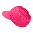 thumbnail image 5 of Gsakboxl Women UPF50+ Foldable Ponytail Sun Visor Cap, Ice Feel Lightweight Large Brim Empty Top Sports Hat for Outdoor Workout Hiking Skull Cap Hot Pink One Size, 5 of 7