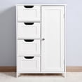 thumbnail image 4 of Hassch Storage Cabinet with Adjustable Shelf, Doors, 4 Drawers Floor Cabinet for Bathroom Living Room, White, 4 of 8