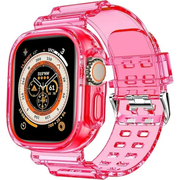 Correa de Silicona Transparente con Case para Apple Watch, Compatible con Todas las Series