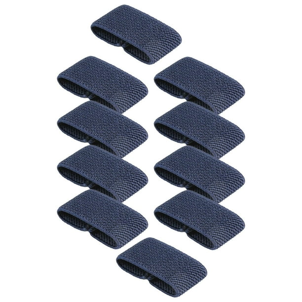 10 Piezas de Sujetadores de Cinturón Elásticos, Anillos de Cinturón, Accesorios de Bucle de Cincha, Banda de Retención de Correa para Pantalones, Suje Azul oscuro