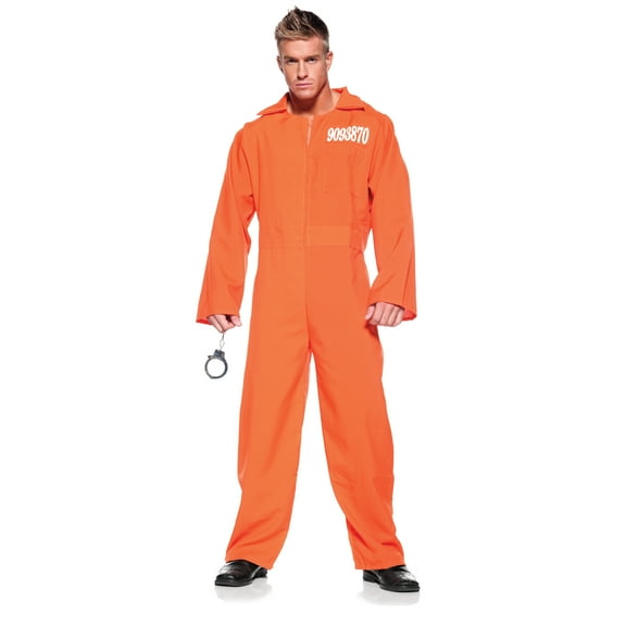 UNDERWRAPS Men's Prisoner Jumpsuit Costume - Full Body Jumpsuit, Halloween Costume for Party, Cosplay Dress Up for Men & Women, Prisoner Outfit