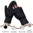 thumbnail image 5 of Winter Fingerless Gloves Mittens for Women Men Warm Wool Knitted Convertible Flip Top Mittens for Cold Weather, 5 of 8