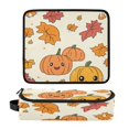 thumbnail image 3 of Hair Tools Travel Bag with Removable Heat Resistant Mat for Straighteners, Curling Iron and Haircare Accessories Pumpkins and Autumn Leaves, 3 of 8
