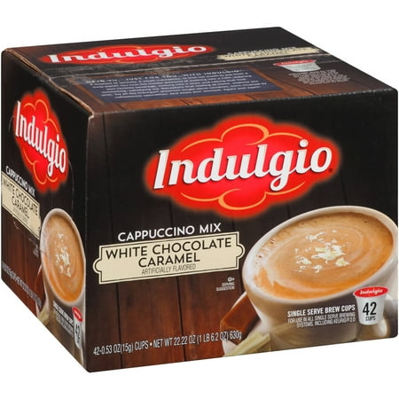 Indulgio Cappuccino Mix White Chocolate Caramel Single Serve Brew Cups