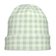 thumbnail image 7 of Easygdp Green Checkboard Knit Beanie, Soft Beanie Hat, Daily Beanie in Fine Knit for Women Men Winter, 7 of 7