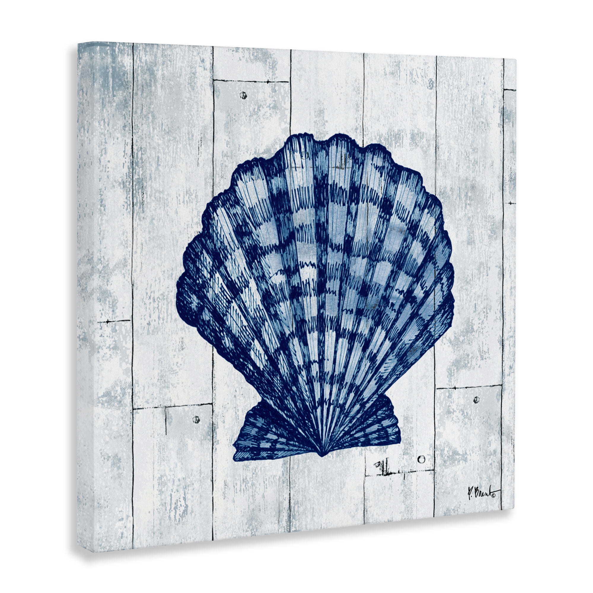 Stupell Industries Coastal Timberland Scallop Canvas Wall Art, design by Paul Brent