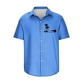 thumbnail image 4 of Muscularfit Tops for Men 2024 Trendy Short Sleeve Blue Graphic Hawaiian Collared Casual Button Down Shirts Mens Shirts Clearance Under $5.00, 4 of 4