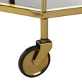 thumbnail image 3 of SAFAVIEH Silva 2 Tier Modern Glam Octagon Bar Cart with Casters, Brass/Tinted Glass, 3 of 8