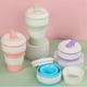 thumbnail image 3 of Pink Silicone Foldable Travel Cup-Camping Cup, Foldable Water Cup, Adult Drinking Cup with Lid, 3 of 5