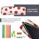 thumbnail image 5 of Disketp Abstract Red Polka Dot Estuche de Lápices de Cuero con Cierre, Estuche Compacto para Papelería, Bolígrafos y Accesorios Pequeños, 5 of 7