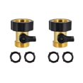 thumbnail image 1 of Water Hose Shut Off Valve, 2 Pack Solid Brass Garden Hose Connector Style1, 1 of 5