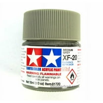 Mini XF-20 Flat Medium Gray Acrylic 10ml (1/3oz) Bottle Hobby Paint Tamiya