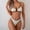 Beige, variant on Jjayotai Women's Two Piece Striped Bikini Sets, High Waisted Adjustable Straps Swimsuits Beige L