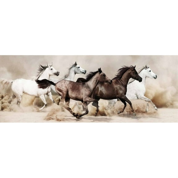 Empire Art Direct Stampede Frameless Free Floating Tempered Glass Panel Graphic Wall Art, 63" x 24" x 0.2", Ready to Hang