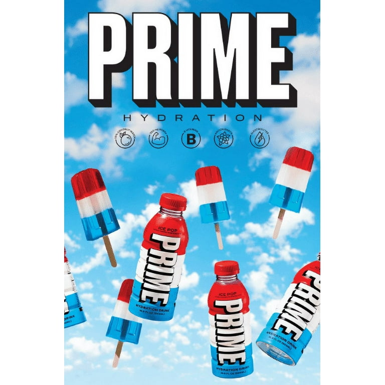 Prime Hydration Sports Drink, Ice Pop, 12 fl oz, 8 Pack