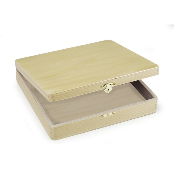 Darice Unfinished Wood Cigar Box, 8.375 x 8.125 x 1.75 inches