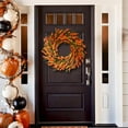 thumbnail image 5 of Lyacmy 20 Inch Fall Wreaths for Front Door, Autumn Wreath Orange Yellow Fall Leaves Grain Door Wreath Outdoor Indoor Thanksgiving Harvest Fall Decor, 5 of 9