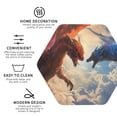 thumbnail image 3 of Yiaed Cloud Red And Blue Dragon Print Leather Coasters for Drinks - Cup Coasters Coffee Table Kitchen Table Bar, Home & Office Gifts Handmade Drink Coasters-Hexagon, 3 of 6