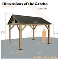 thumbnail image 3 of Merluxy Wood Gazebo 10'x12', Wind & Rain Resistant Design, Grill Gazebo for Garden, Backyard, 3 of 9