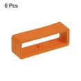 thumbnail image 3 of Uxcell 6pack Watch Strap Loop Fastener Rings 24mm Rubber Watch Holder Keeper Orange Red, 3 of 6