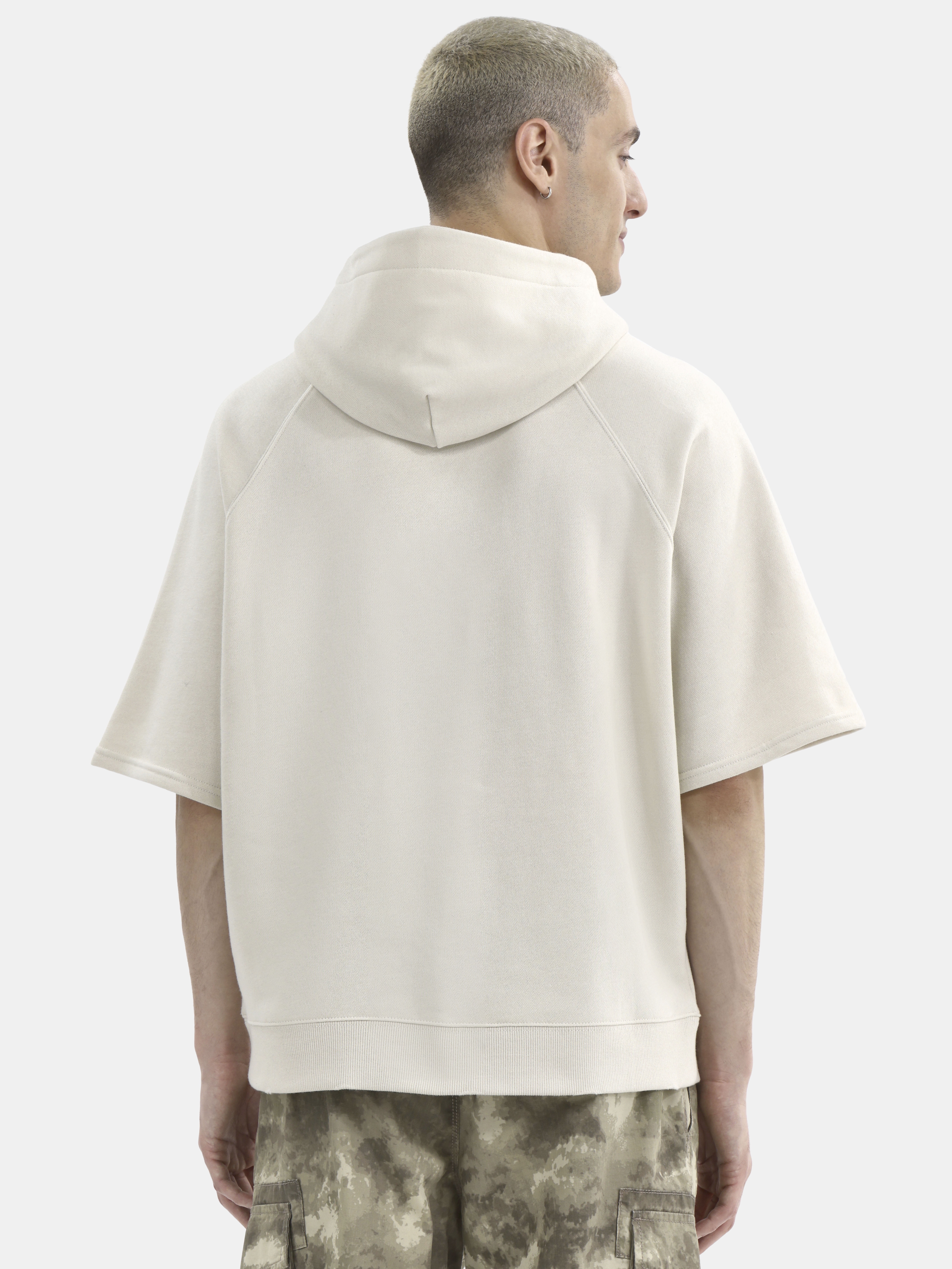 No Boundaries French Terry Pullover Hoodie with Short Sleeves, Men's and Big Men's