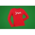 thumbnail image 5 of Old Glory Womens Christmas Joyful Script Snowflake Long Sleeve T Shirt, 5 of 6